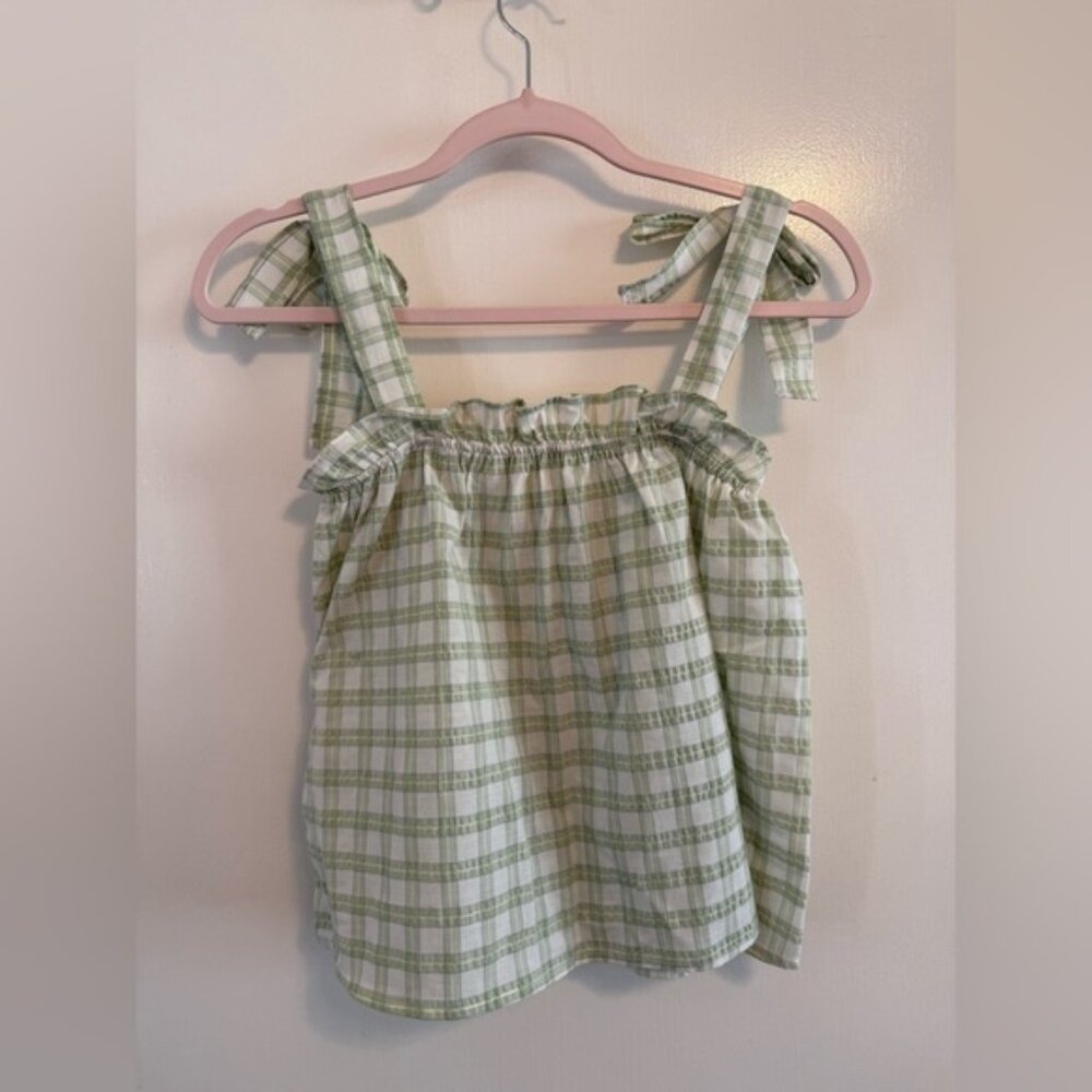 Green Plaid Kids Top